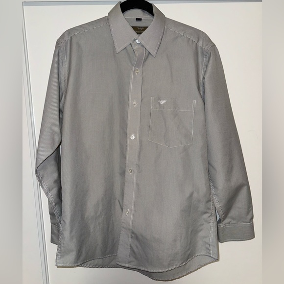 Giorgio Armani Men's Striped Cotton Dress Shirt - Picture 2 of 2